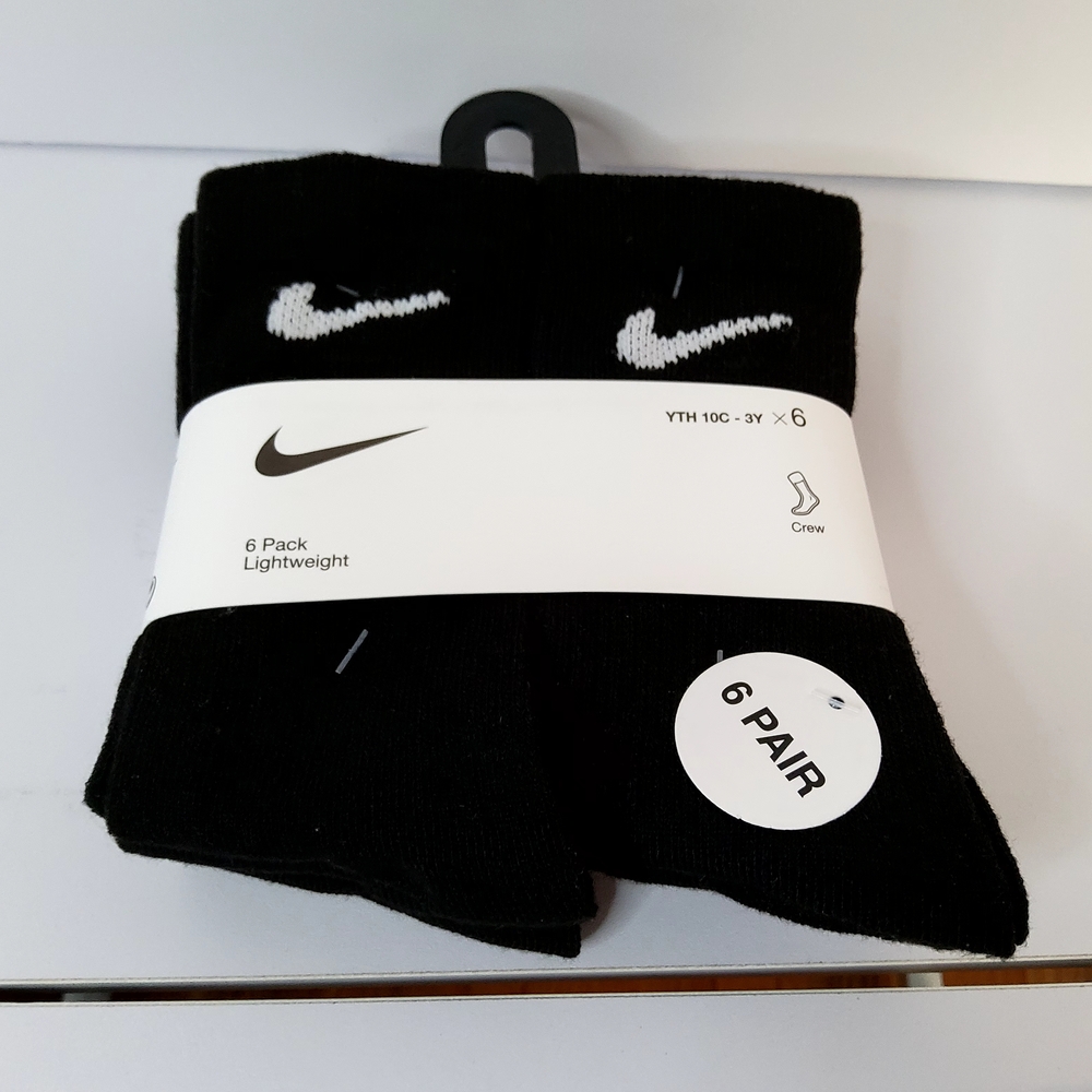 Nike Black Athletic Socks Ankle Length Boys 5-7 - Picture 4 of 4
